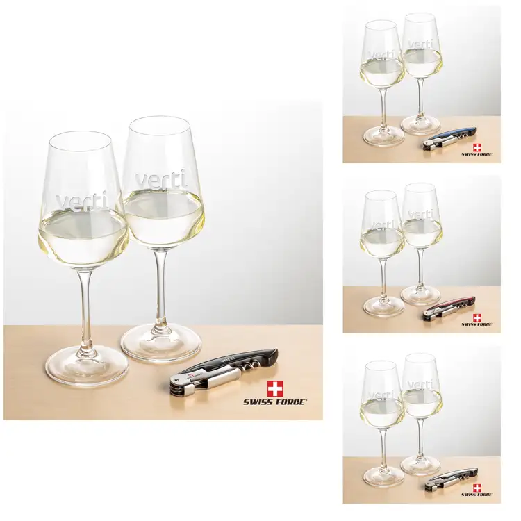 Ensemble Cannes avec verres à vin 12 oz et outil à vin de Swiss Force