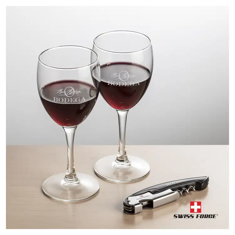 Ensemble Carberry avec verres à vin 8.5 oz et outil à vin de Swiss Force #2