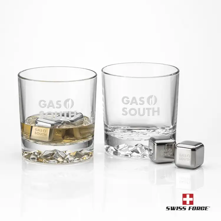 Ensemble Cassidy avec 2 verres à whisky 11.5 oz et cubes réfrigérants de Swiss Force