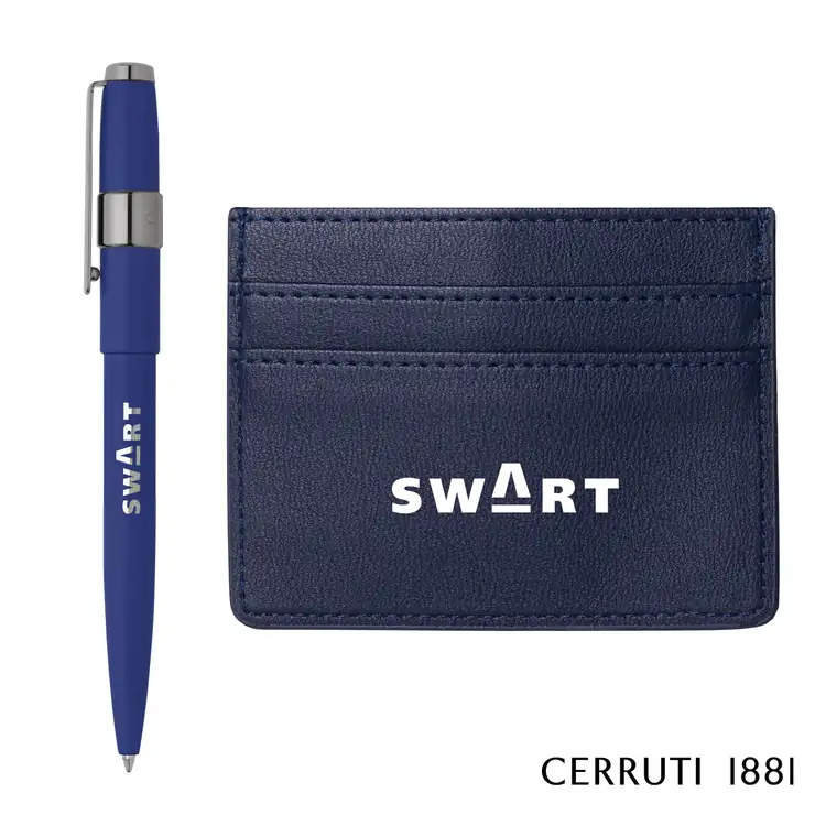 Cerruti 1881 Brick Card Holder & Block Pen Gift Set