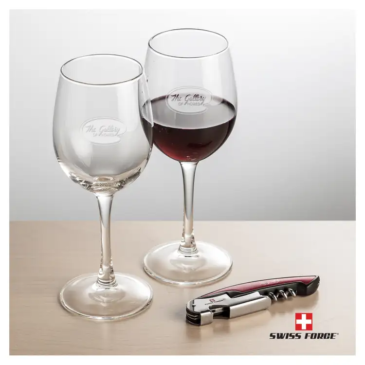 Ensemble Connoisseur avec verres à vin 12 oz et outil à vin de Swiss Force #4