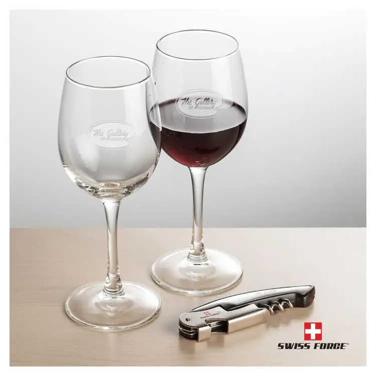 Ensemble Connoisseur avec verres à vin 12 oz et outil à vin de Swiss Force #5