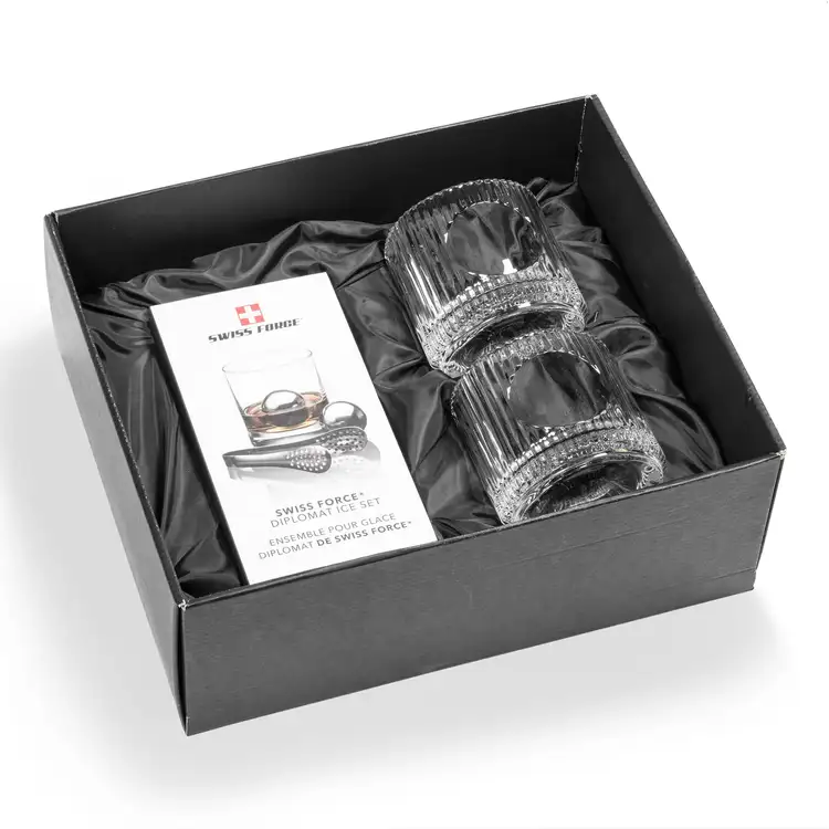 Ensemble Dillard avec 2 verres à whisky 11 oz et boules réfrigérantes de Swiss Force #3