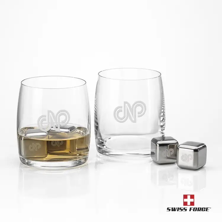 Ensemble Gwynedd avec 2 verres de dégustation 9.5 oz et cubes réfrigérants de Swiss Force