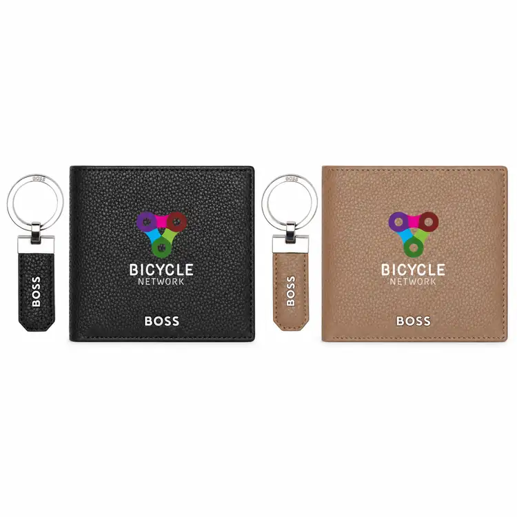 Ensemble Hugo Boss Classic Grained avec porte-clés et portefeuille
