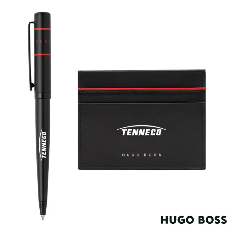 Ensemble Hugo Boss avec porte-cartes Gear et stylo à bille Ribbon Matrix