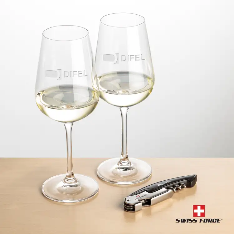 Ensemble Laurent avec verres à vin 12 oz et outil à vin de Swiss Force #2