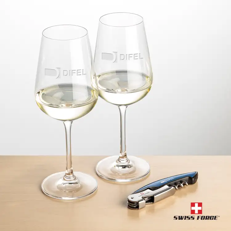 Ensemble Laurent avec verres à vin 12 oz et outil à vin de Swiss Force #3