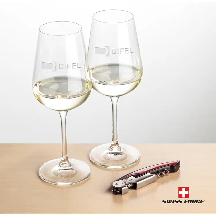 Ensemble Laurent avec verres à vin 12 oz et outil à vin de Swiss Force #4