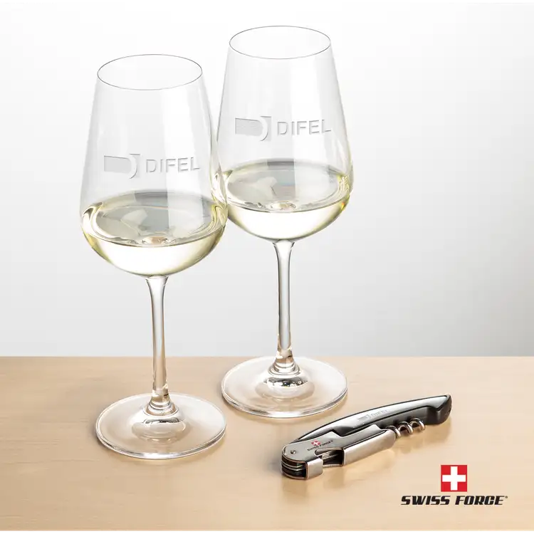 Ensemble Laurent avec verres à vin 12 oz et outil à vin de Swiss Force #5