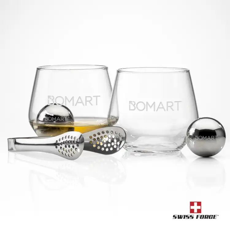 Ensemble Mandelay avec 2 verres à whisky 11.75 oz et boules réfrigérantes de Swiss Force