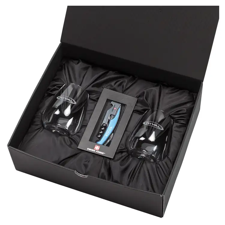 Ensemble Mandelay avec verres à vin sans pied 11.75 oz et outil à vin de Swiss Force #6