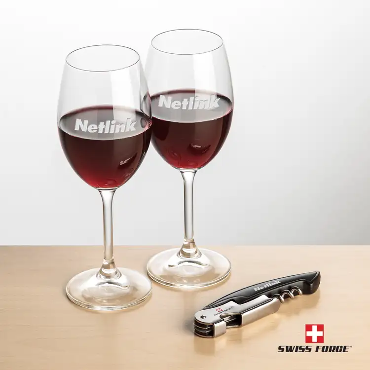 Ensemble Naples avec verres à vin 8.5 oz et outil à vin de Swiss Force #2