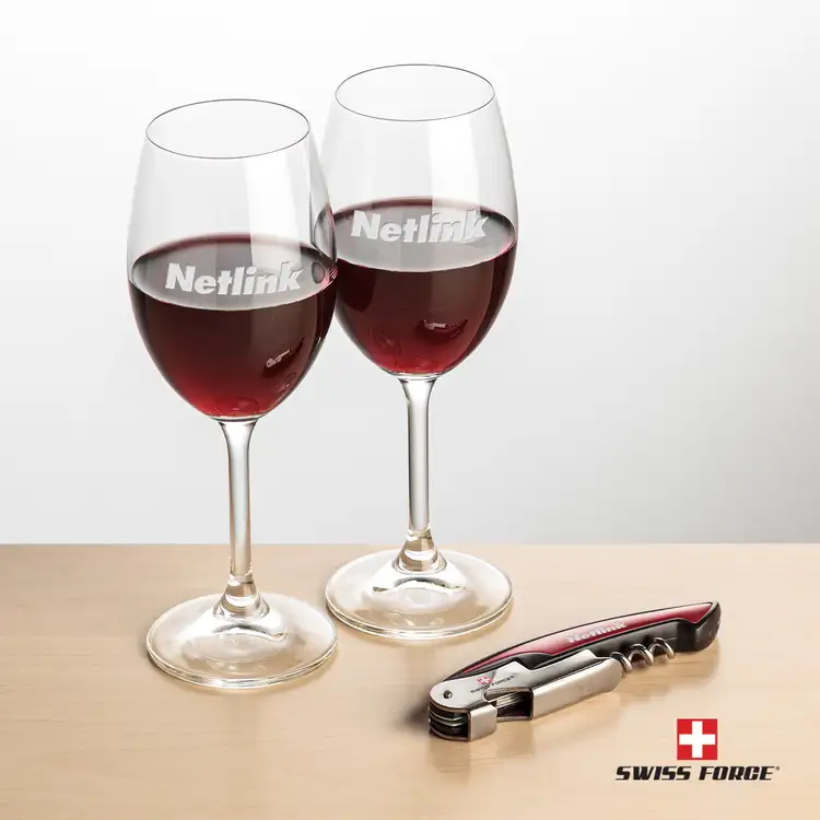 Ensemble Naples avec verres à vin 8.5 oz et outil à vin de Swiss Force #4