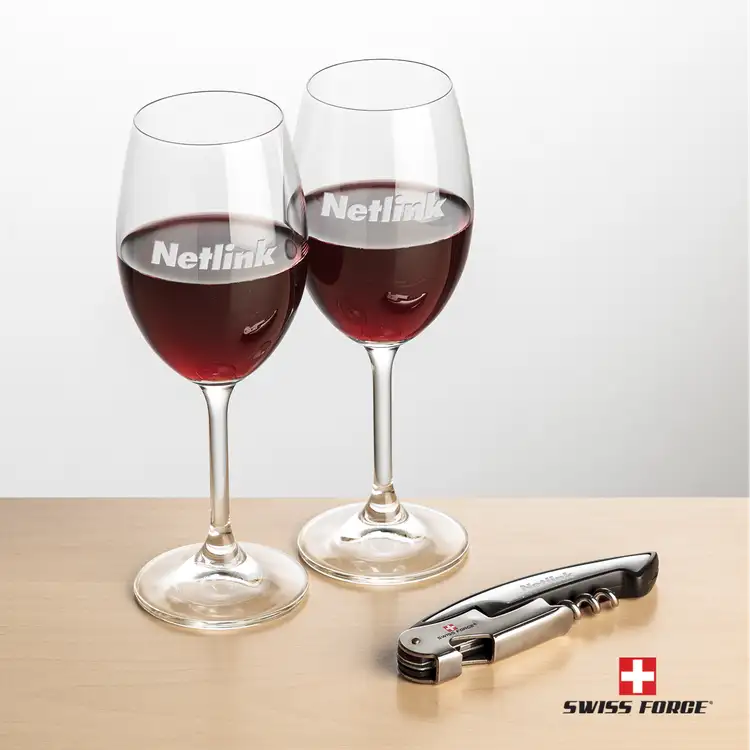 Ensemble Naples avec verres à vin 8.5 oz et outil à vin de Swiss Force #5