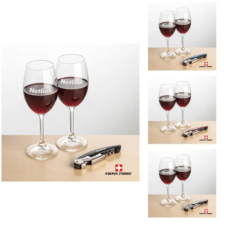 Ensemble Naples avec verres à vin 8.5 oz et outil à vin de Swiss Force
