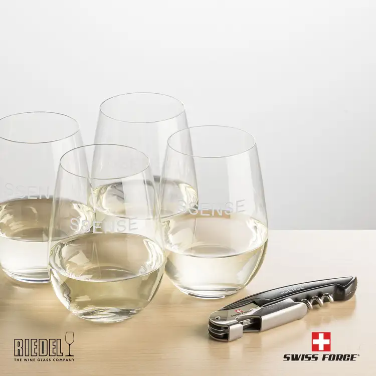 Ensemble RIEDEL avec 4 verres à vin sans pied et outil à vin de Swiss Force #2