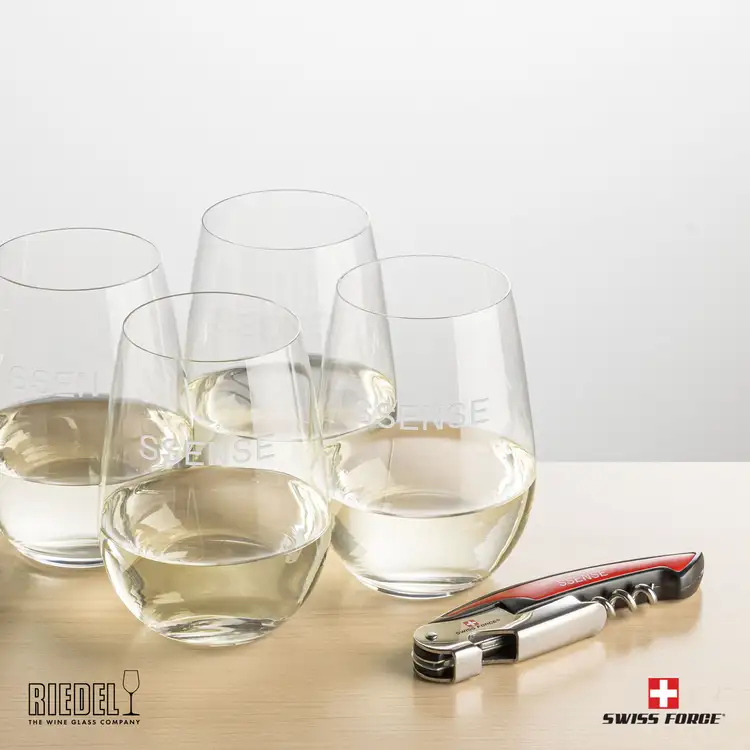 Ensemble RIEDEL avec 4 verres à vin sans pied et outil à vin de Swiss Force #4