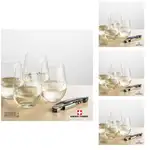 Ensemble RIEDEL avec 4 verres à vin sans pied et outil à vin de Swiss Force