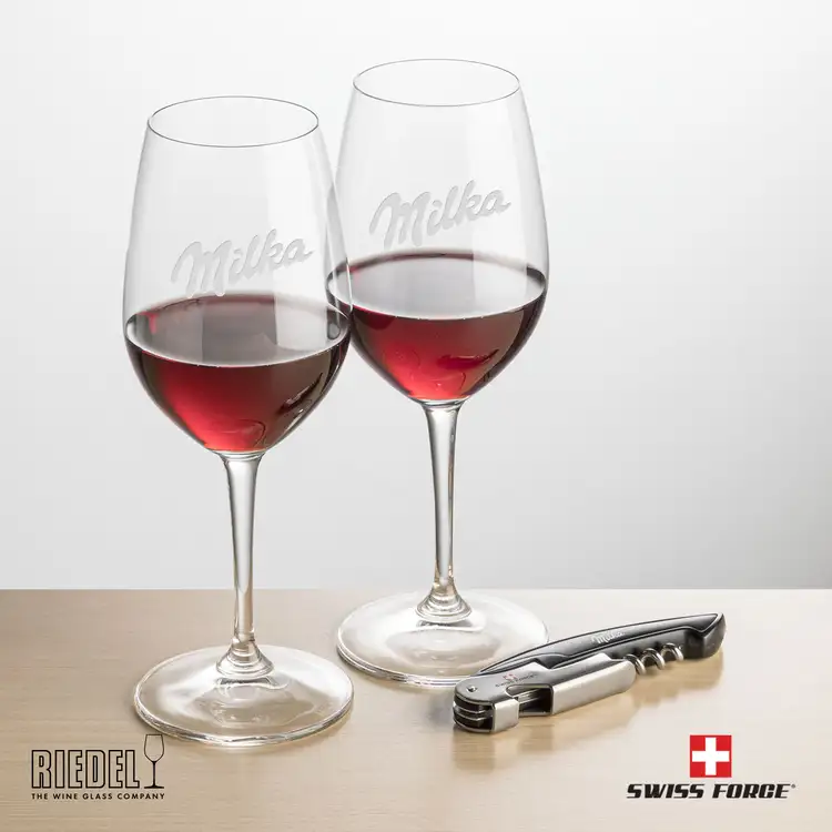 Ensemble RIEDEL Oenologue avec verres à vin 13 oz et outil à vin de Swiss Force #2
