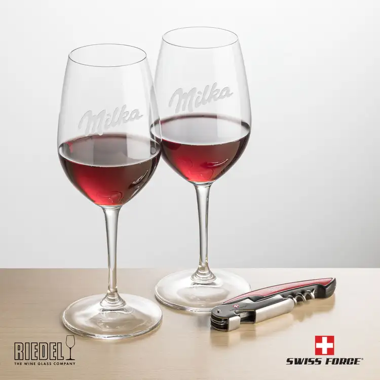 Ensemble RIEDEL Oenologue avec verres à vin 13 oz et outil à vin de Swiss Force #4