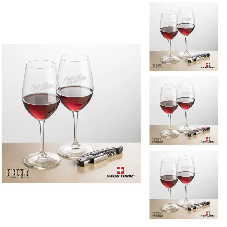 Ensemble RIEDEL Oenologue avec verres à vin 13 oz et outil à vin de Swiss Force