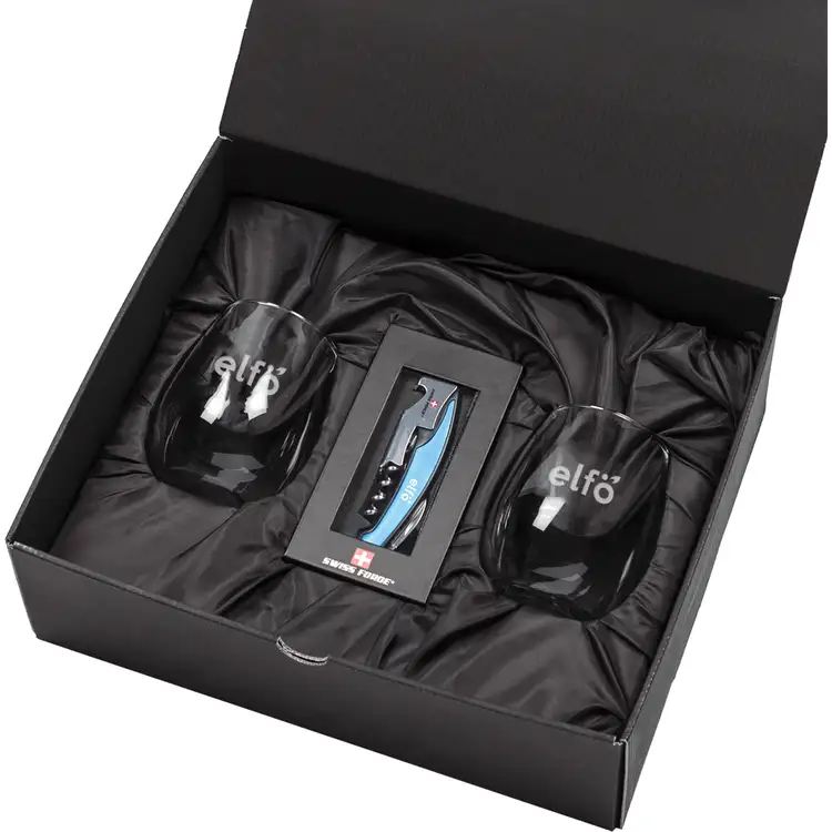Ensemble Reina avec verres à vin sans pied 11.5 oz et outil à vin de Swiss Force #6