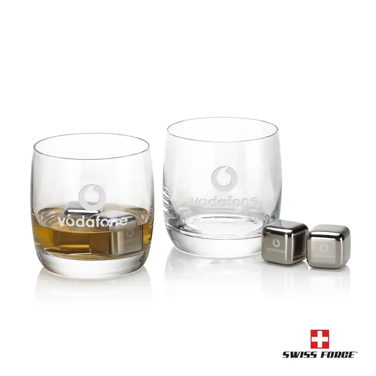 Ensemble Sandown avec 2 verres à whisky 10 oz et cubes réfrigérants de Swiss Force