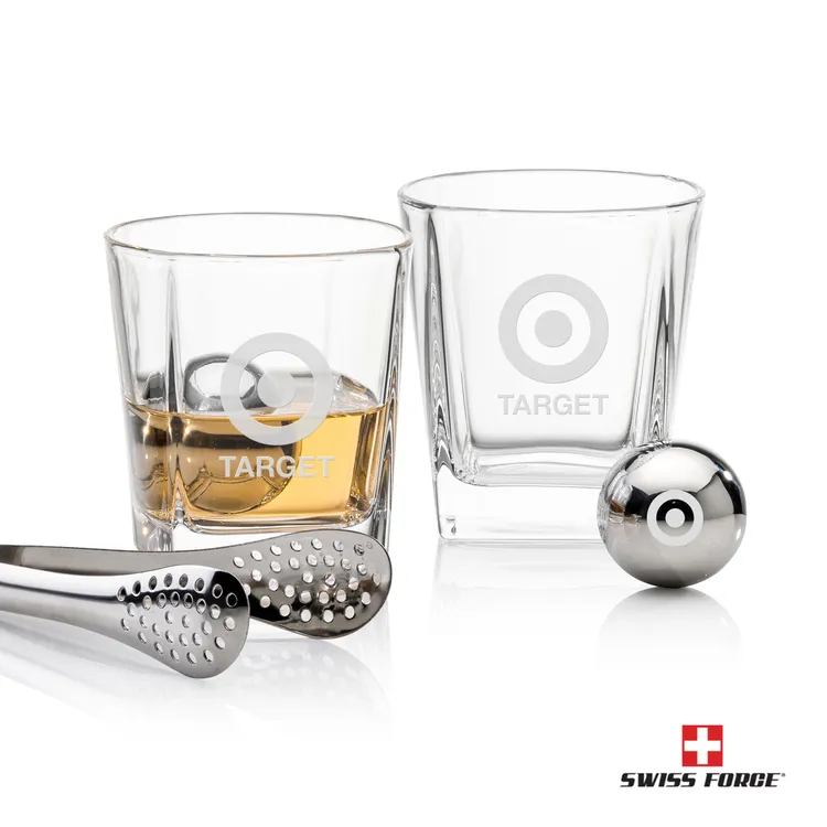 Swiss Force Arcadia Whisky Glass and Cooling Balls Set