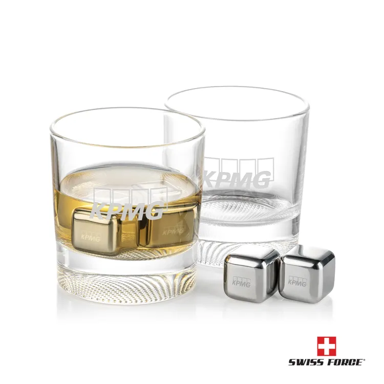 Swiss Force Baldwin Whisky Glass and Cooling Cubes Set
