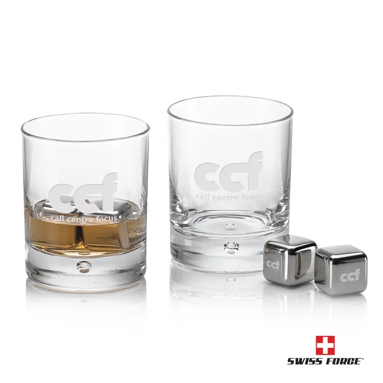 Swiss Force Bastia Whisky Glass and Cooling Cubes Set