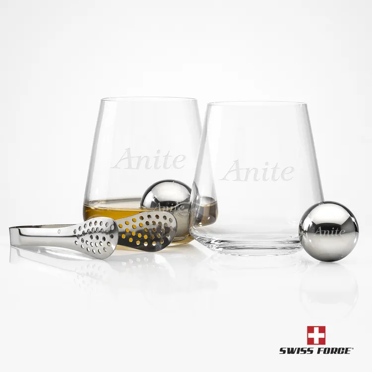 Swiss Force Breckland Whisky Glass and Cooling Balls Set