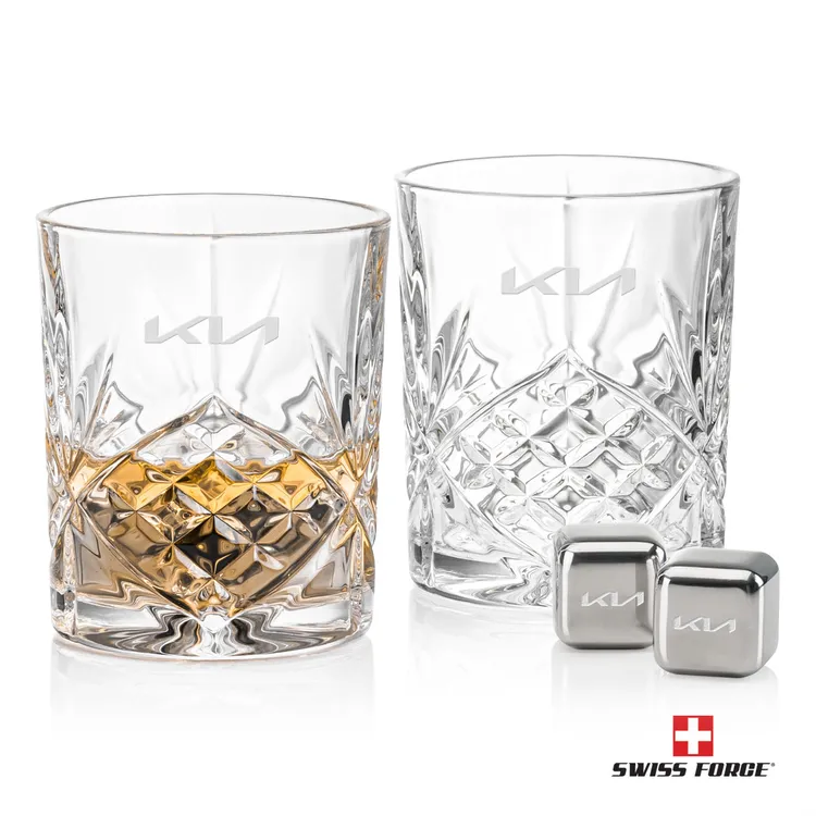 Swiss Force Brinkley Whisky Glass and Cooling Cubes Set
