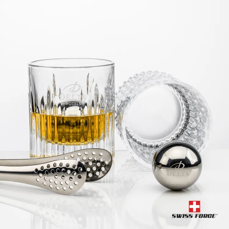 Ensemble Swiss Force avec 2 verres à whisky Caldari et boules réfrigérantes #2