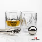 Ensemble Swiss Force avec 2 verres à whisky Caldari et boules réfrigérantes