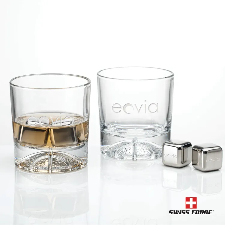 Swiss Force Delrina Basketball Whisky Glass and Cooling Cubes Set