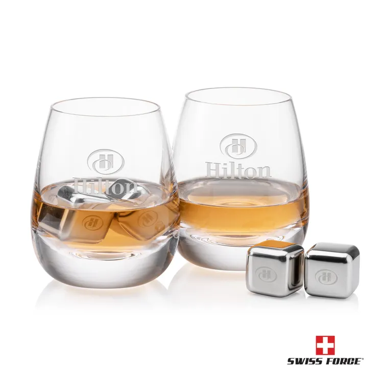 Swiss Force Dimasio Whisky Glass and Cooling Cubes Set