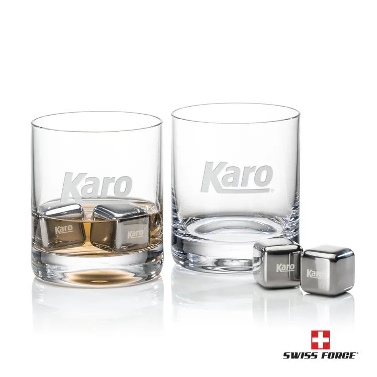 Swiss Force Dresden Whisky Glass and Cooling Cubes Set