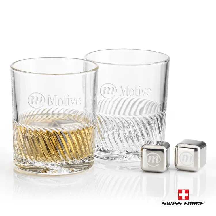 Swiss Force Drysdale Whisky Glass and Cooling Cubes Set