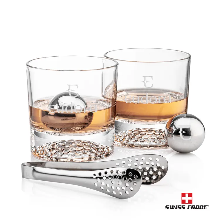 Swiss Force Fairway Whisky Glass and Cooling Balls Set