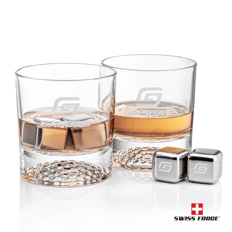 Swiss Force Fairway Whisky Glass and Cooling Cubes Set