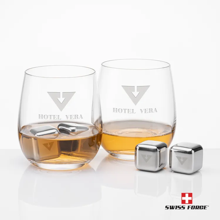 Swiss Force Gibson Whisky Glass and Cooling Cubes Set