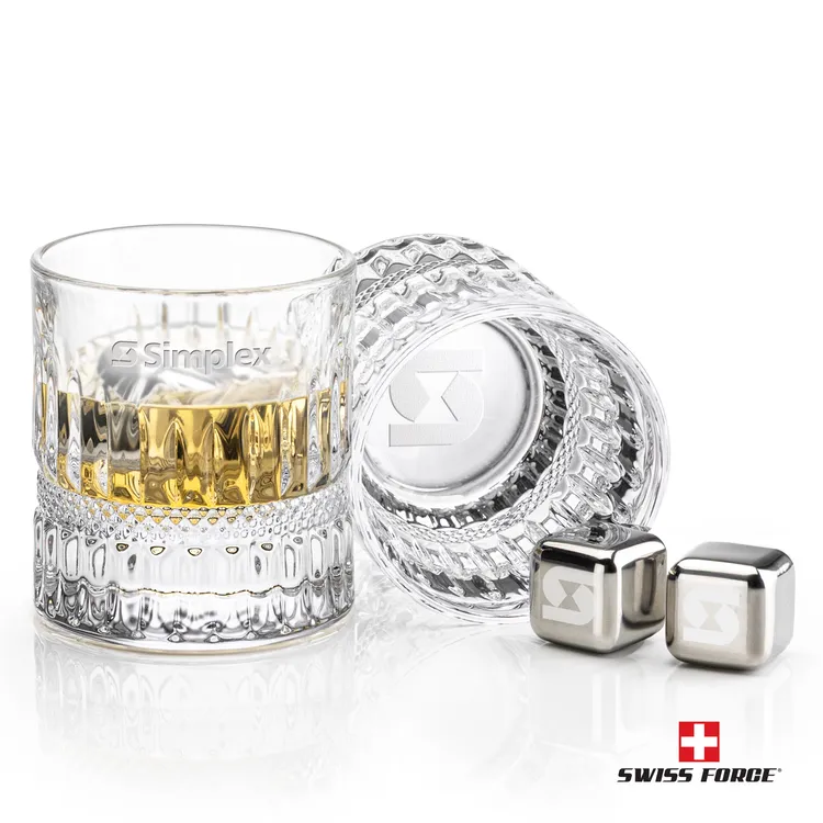 Swiss Force Hathaway Whisky Glass and Cooling Cubes Set #2
