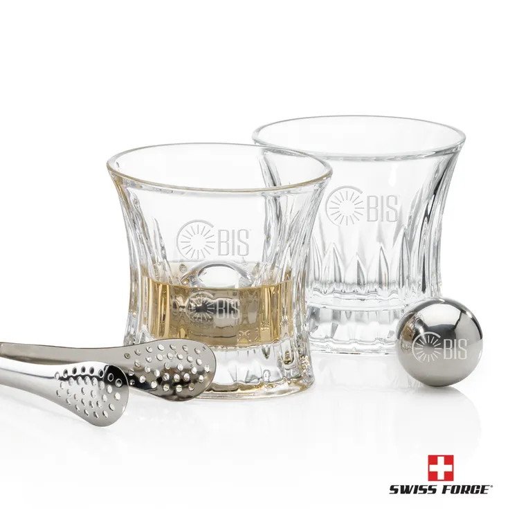 Swiss Force Langstaff Whisky Glass and Cooling Balls Set