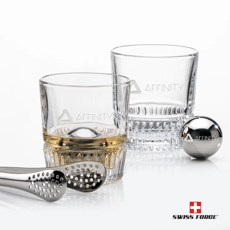Swiss Force Newkirk Whisky Glass and Cooling Balls Set