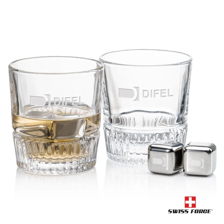 Swiss Force Newkirk Whisky Glass and Cooling Cubes Set