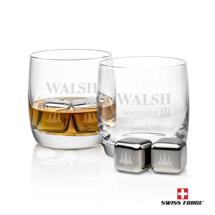 Swiss Force Ritz Whisky Glass and Cooling Cubes Set