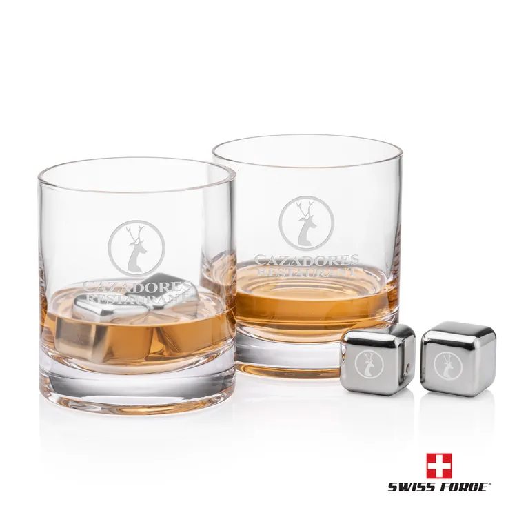 Swiss Force Riviera Whisky Glass and Cooling Cubes Set