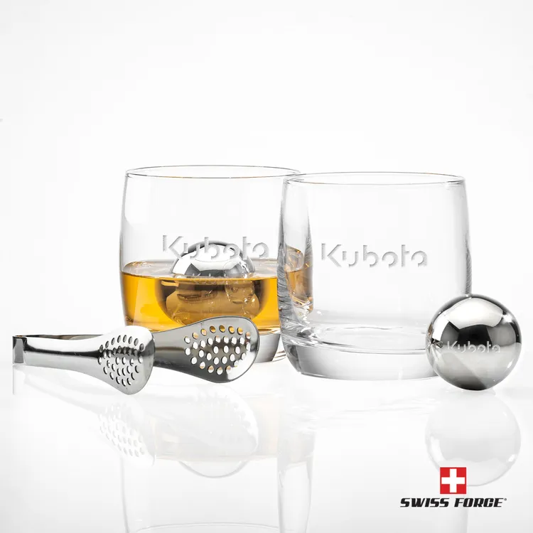 Swiss Force Sandown Whisky Glass and Cooling Balls Set