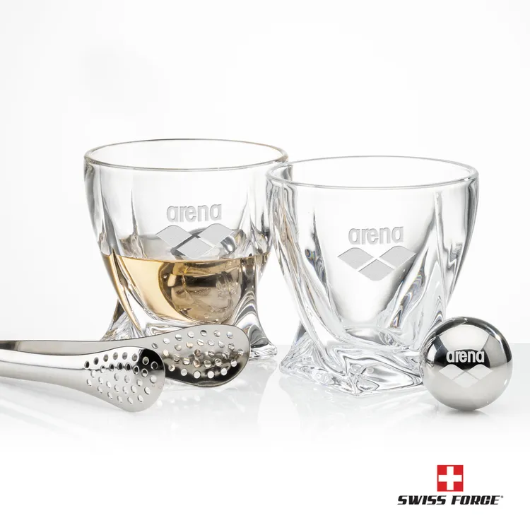 Swiss Force Seneca Whisky Glass and Cooling Balls Set